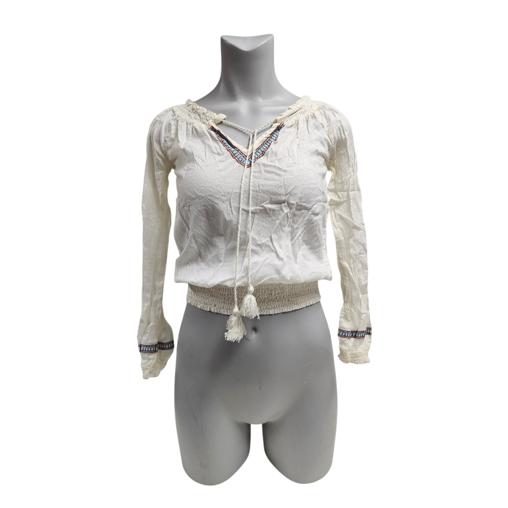 Miley Cyrus Max Azria boho cotton long sleeve top